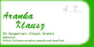 aranka klausz business card